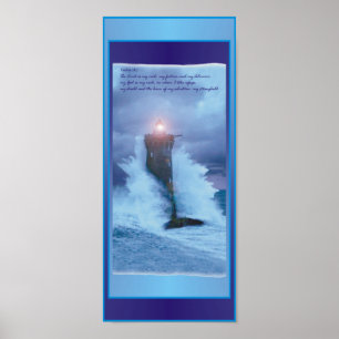 O "farol acena" salmos 16" X 7" poster
