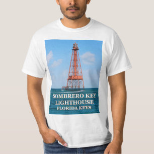 O farol chave do Sombrero, Florida fecha o t-shirt