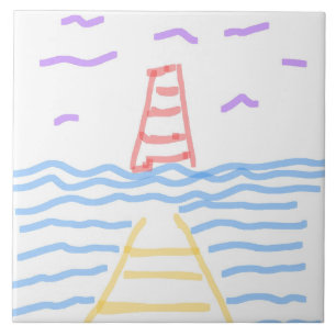 O farol vermelho e o Azulejo de cerâmica YellowPie