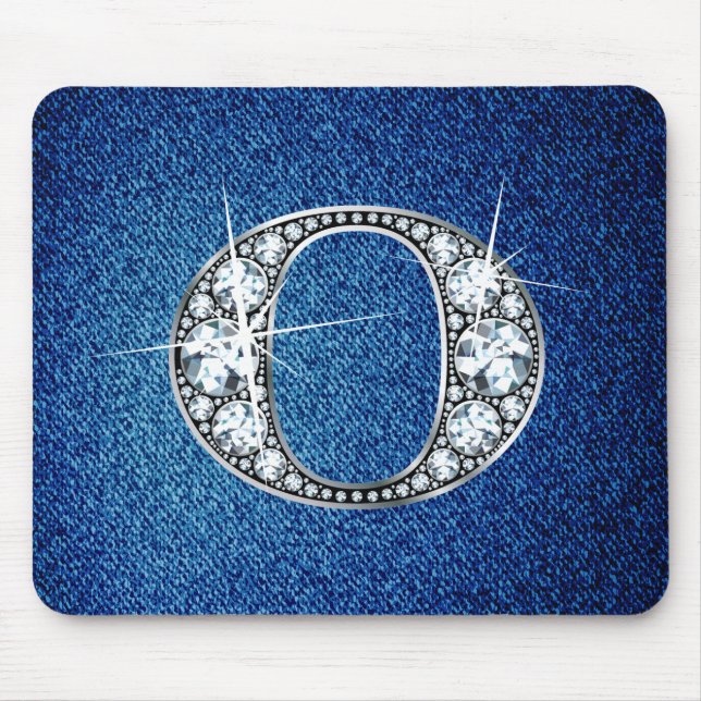 O Faux-"Diamond Bling" em Denim Mousepad (Frente)