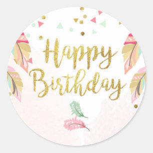 O favor de festa de aniversário feliz etiqueta o