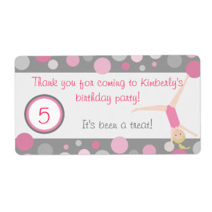 O favor de partido ginástico etiqueta o rosa & as