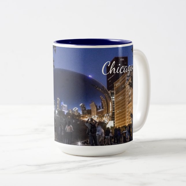 O feijão - caneca da foto de Chicago (Frente Esquerda)