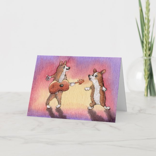 O feliz aniversario, os cães doces cantou o CARTÃO (Frente)