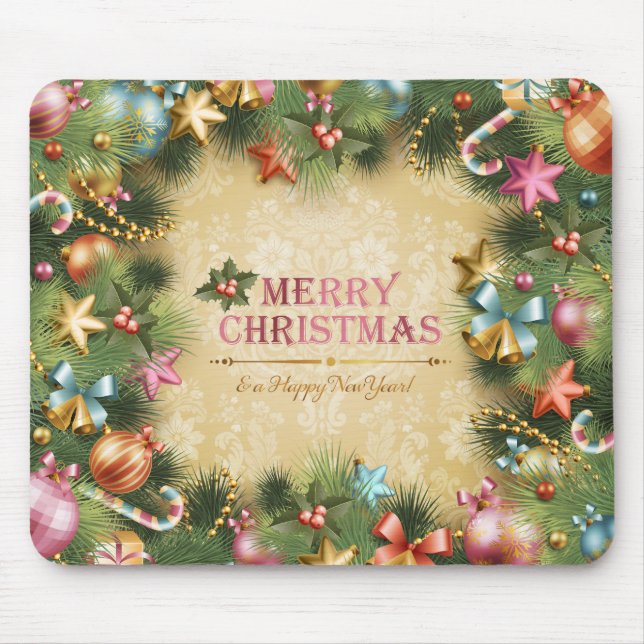 O feliz ano novo 74 Mousepad do Feliz Natal (Frente)