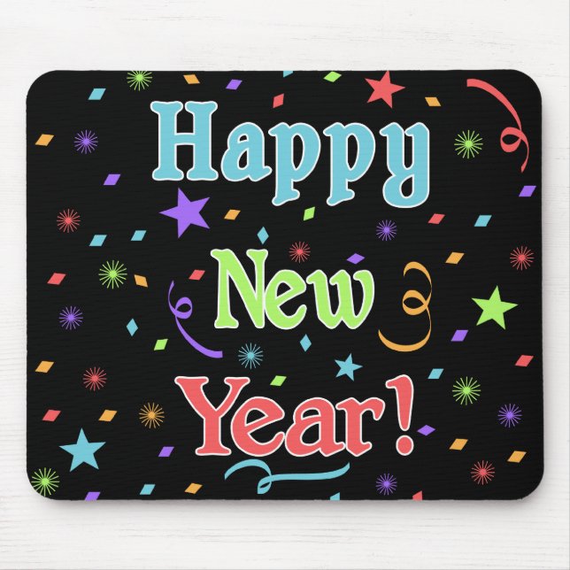 O feliz ano novo Mousepad (Frente)