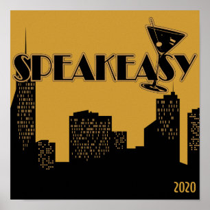 O feliz ano novo, poster do partido dos anos 20