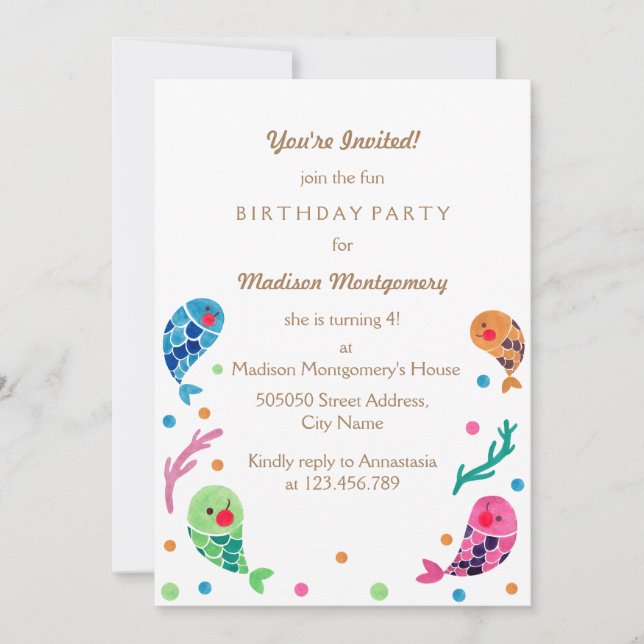 O Feliz Convite Para Aniversário de criança De Pad (Frente)