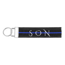 O FILHO Blue Line fino policia a corrente chave do