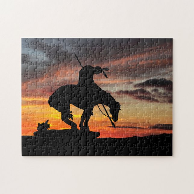O fim do trilho Silhouette Quebra-cabeça (Horizontal)
