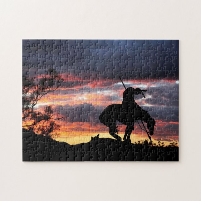 O fim do trilho Silhouette Quebra-cabeça (Horizontal)