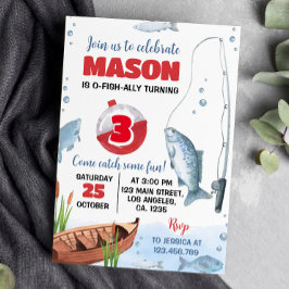O Fish Ally Convite de aniversário Pescador