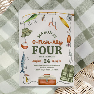 O-Fish-Ally Quatro Convite De Aniversário