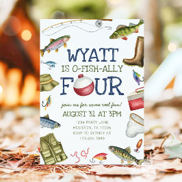 O-Fish-Ally Quatro Pesca 4.o Convite de Aniversári