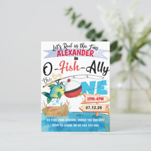 O-Fish-Almente Um Convite de Aniversário de 1º Ano