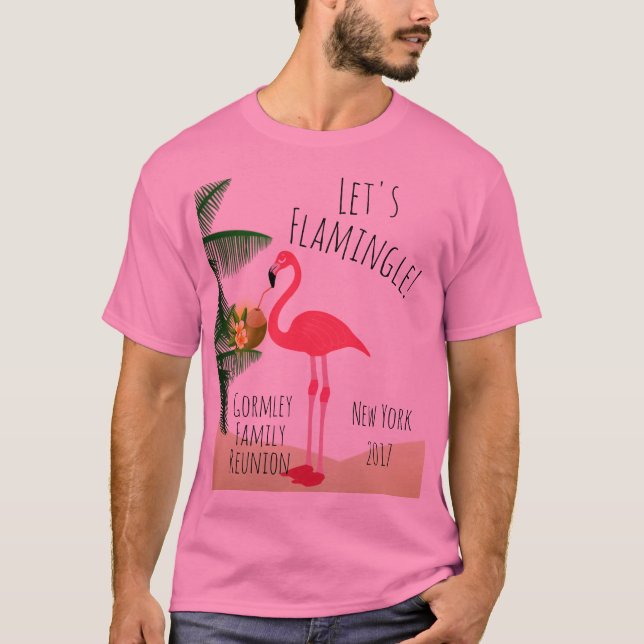 O flamingo deixou-nos camisa da reunião de família (Frente)
