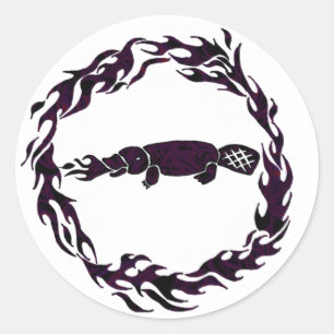 O fogo que respira Platypus arde etiquetas do anel