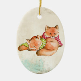 O Fox Snuggles o ornamento