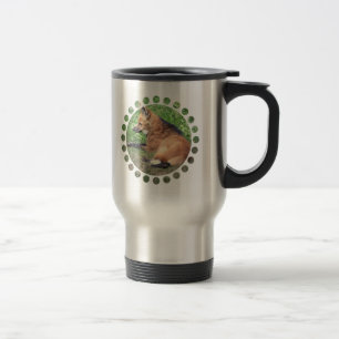 O Fox vermelho representa a caneca de viagem de