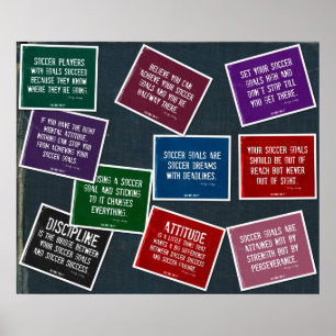 O futebol cita a colagem de 10 posters nas cores