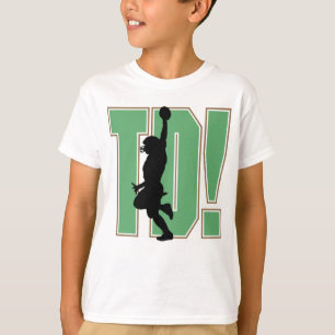 O futebol do toque para baixo caçoa o t-shirt
