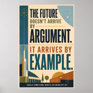 O Futuro Chega por Exemplo Poster estilo MCM
