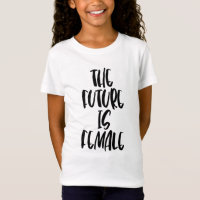O futuro é a fonte preta de camiseta infantil femi