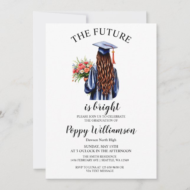 O Futuro É Um Convite Festa de formatura Brilhante (Frente)