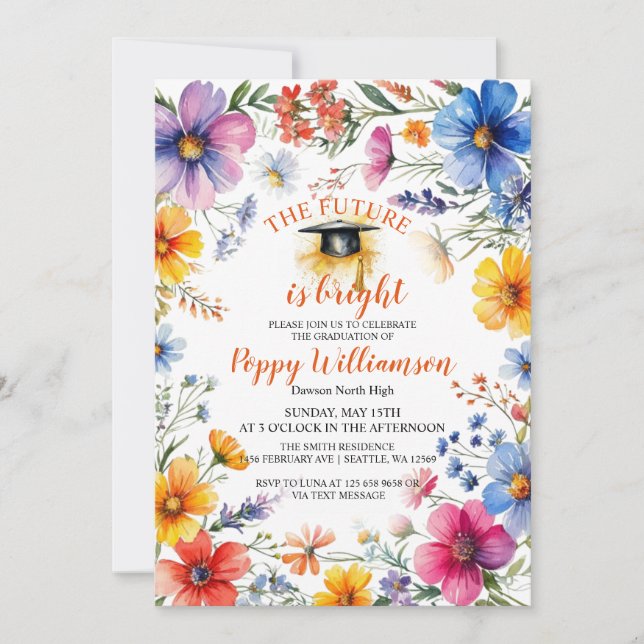 O Futuro É Um Convite Festa de formatura Brilhante (Frente)