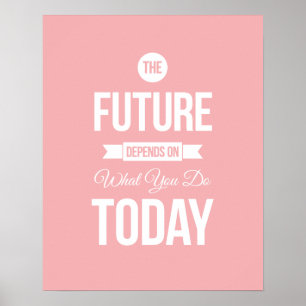 O futuro - luz - poster inspirado cor-de-rosa das