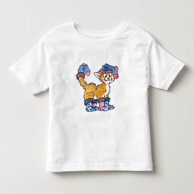 O gatinho da peúga caçoa o t-shirt (Frente)