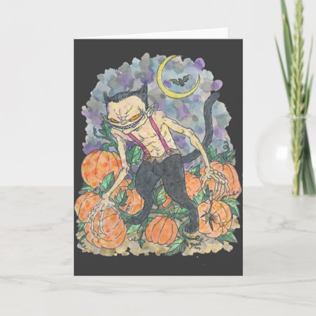 O "gato arfa" o cartão da história e de nota (Frente)