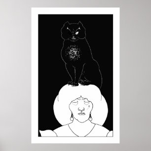 O gato preto pelo impressão do poster de Aubrey