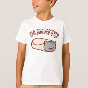 O Gato PURRITO Burrito T-SHIRT do miúdo