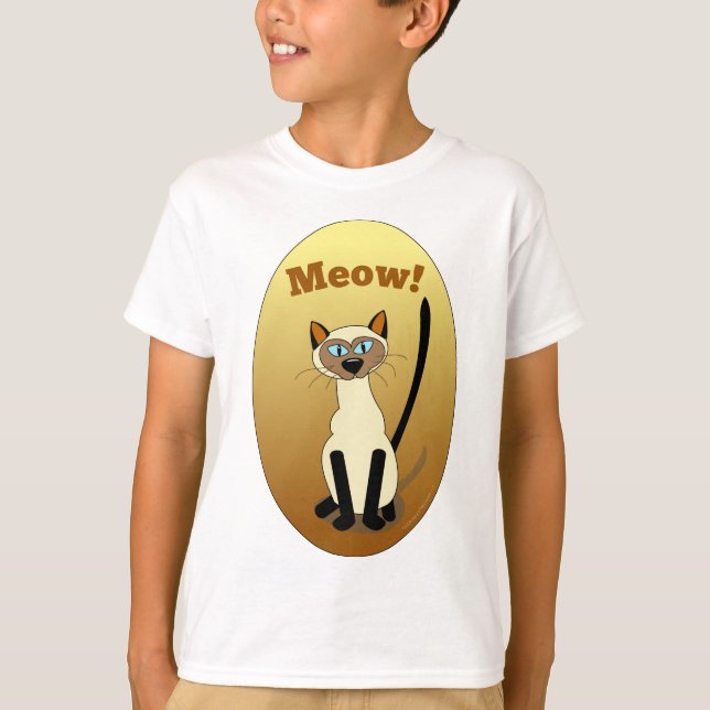 O gato Siamese caçoa a camisa (Frente)