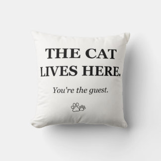 O Gato Vive Aqui Você é o Convidado Almofada Diver