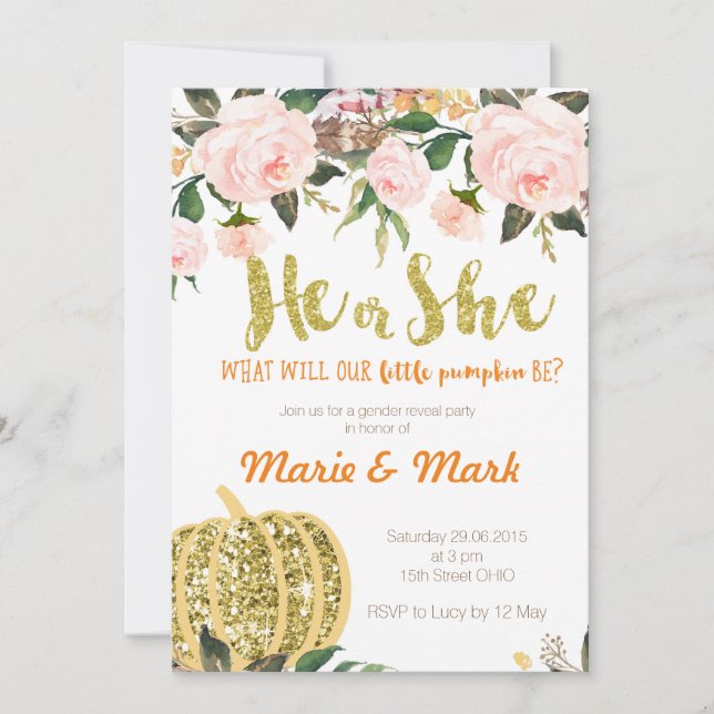 O género da queda revela o convite (Frente)