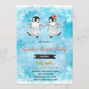 O género do pinguim revela o convite de festas