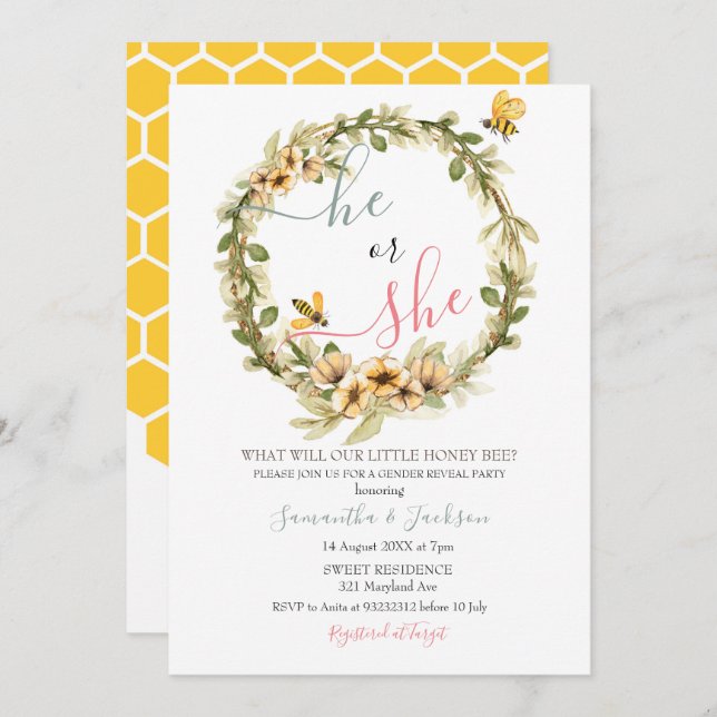 O Gênero Revela O Convite (Frente/Verso)