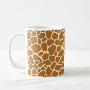 O girafa mancha a caneca de café
