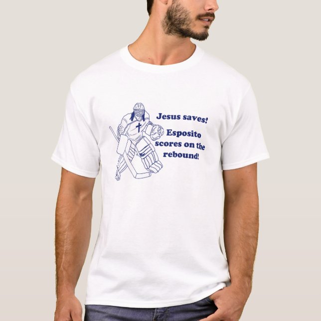 O GOALIE JESUS SALVAR o t-shirt (Frente)