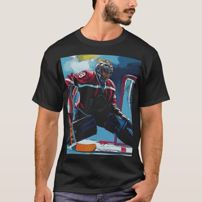 O Goleiro - Camiseta de Goleiro de Hóquei no Gelo (Frente)