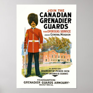 O granadeiro canadense guarda o poster do