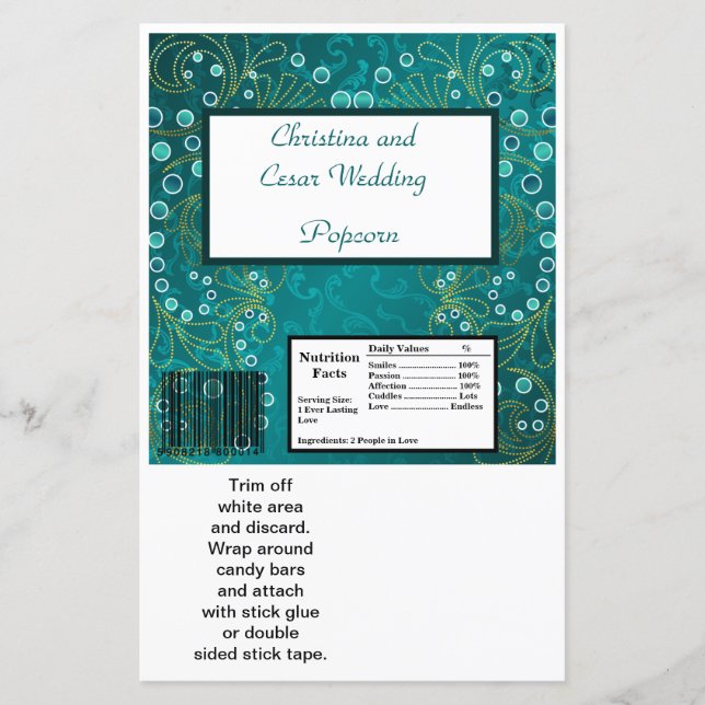 O Grande Bar de Hershey Wrapper Arabian Teal (Frente)