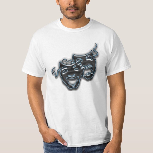 O grande néon azul mascara t-shirt (Frente)