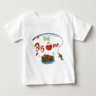 O grande pescador de camiseta Menino