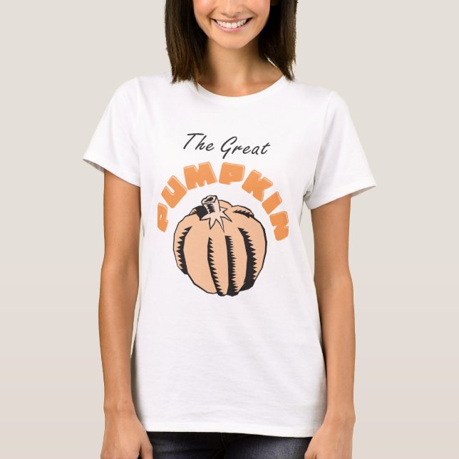 O grande t-shirt da maternidade da abóbora (Frente)