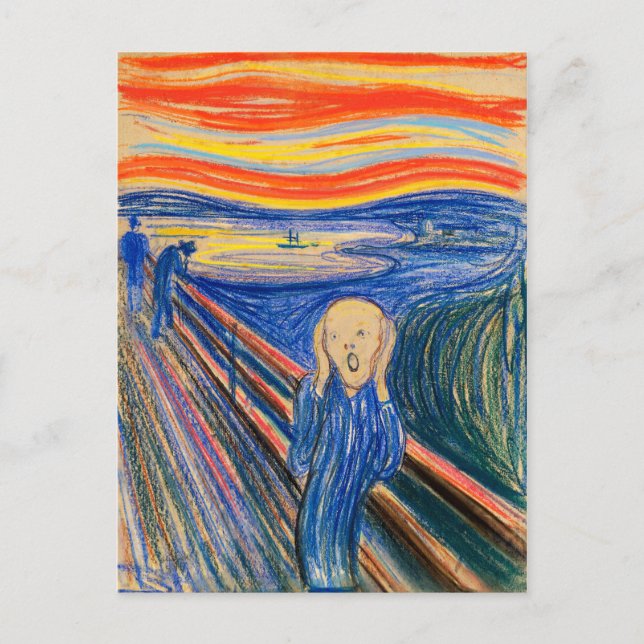 O Grito de Edvard Munch (em pastel) Cartão postal (Frente)