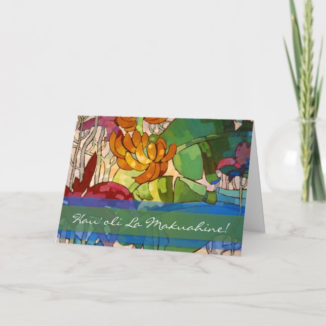 O Hawaiian floresce o cartão do dia das mães (Frente)