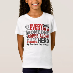 O HERÓI VEM AVANTE t-shirt de 1 CANCRO CEREBRAL d